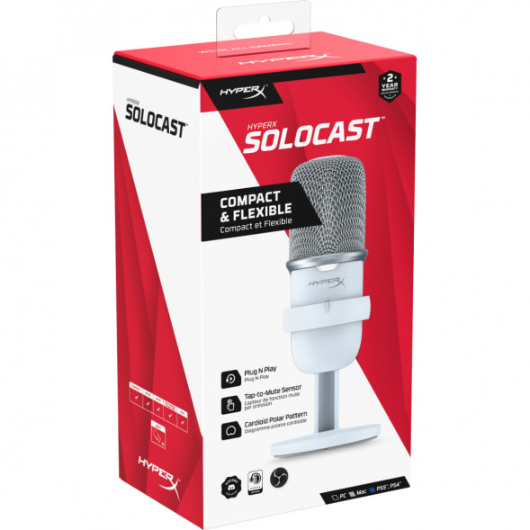 Микрофон для стриминга и игр HyperX SoloCast, White в Волгограде