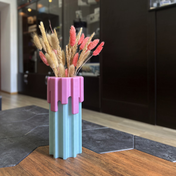 Ваза HatRom Drip, розовый - бирюзовый в Волгограде