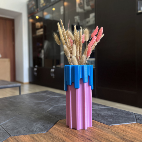 Ваза HatRom Drip, розовый - синий в Волгограде