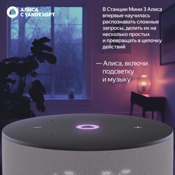 Умная колонка Яндекс Станция Мини 3 c Алисой на YandexGPT, серая в Волгограде