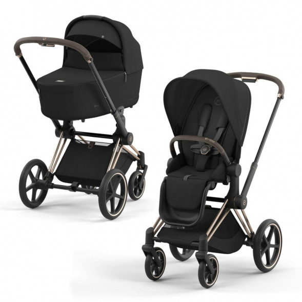 Коляска 2 в 1 Cybex Priam IV Sepia Black, шасси Rosegold в Волгограде