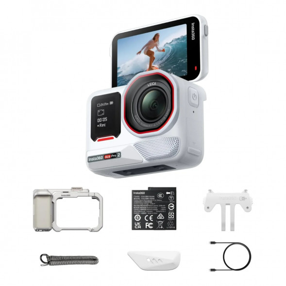 Экшн-камера Insta360 Ace Pro 2 Single Battery Xplorer Bundle, Arctic White в Волгограде