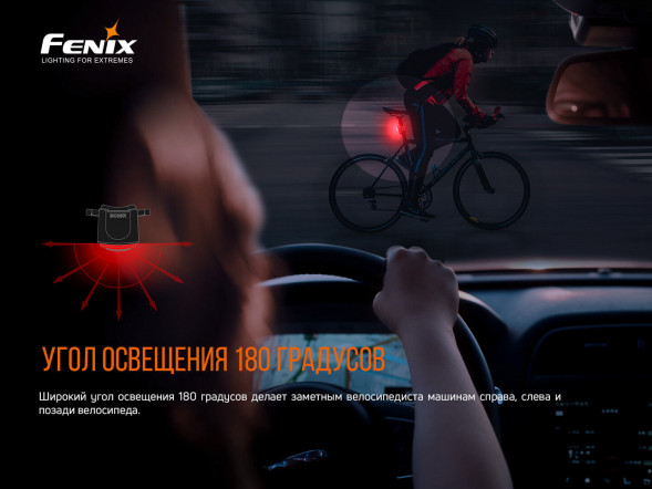 Велофара задняя Fenix BC05R V2.0, черный в Волгограде
