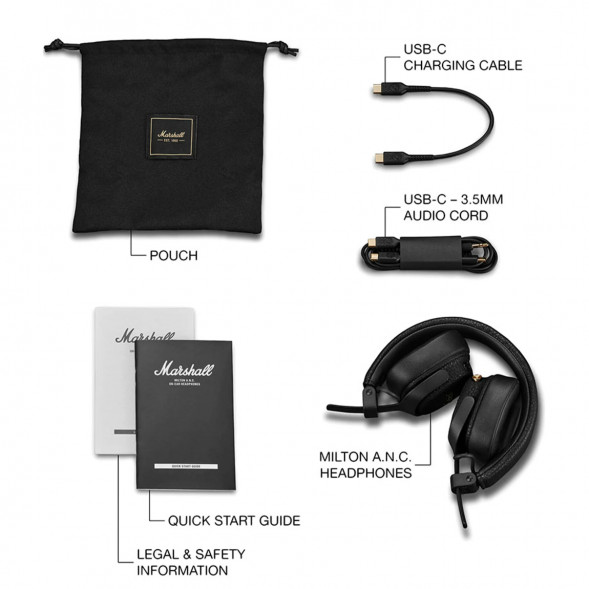 Беспроводные наушники Marshall Milton ANC, Black в Волгограде