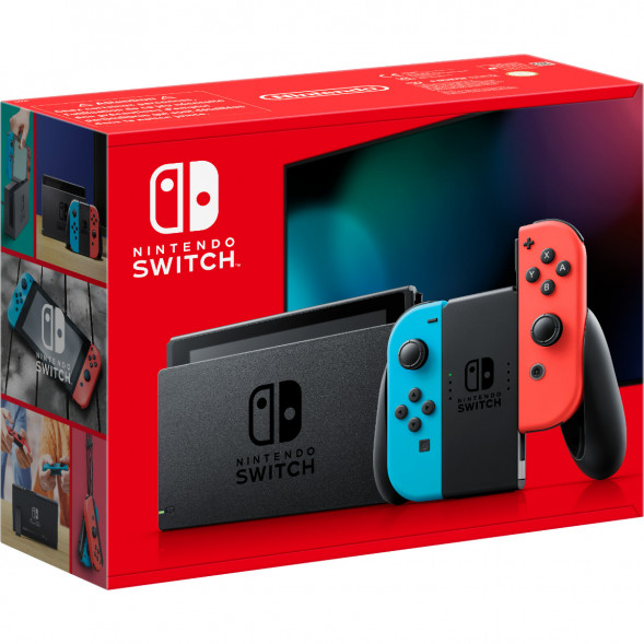 Игровая приставка Nintendo Switch OLED 64 ГБ, неоновый синий/неоновый красный в Волгограде