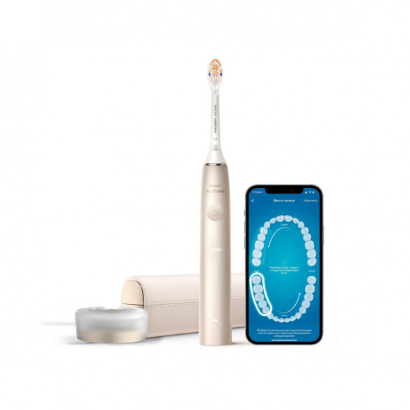 Звуковая зубная щетка Philips Sonicare 9900 Prestige HX9992, золотистое шампанское в Волгограде
