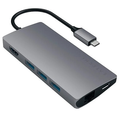USB-концентратор Satechi Aluminum Multi-Port Adapter 4K with Ethernet V2, разъемов: 6, space gray в Волгограде