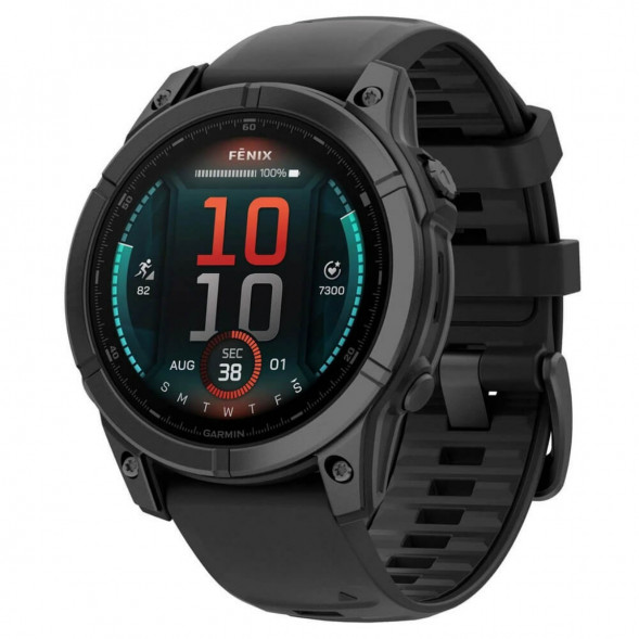 Умные часы Garmin Fenix E 47мм Amoled Slate Grey Steel с чёрным силиконовым ремешком 010-03025-01 в Волгограде