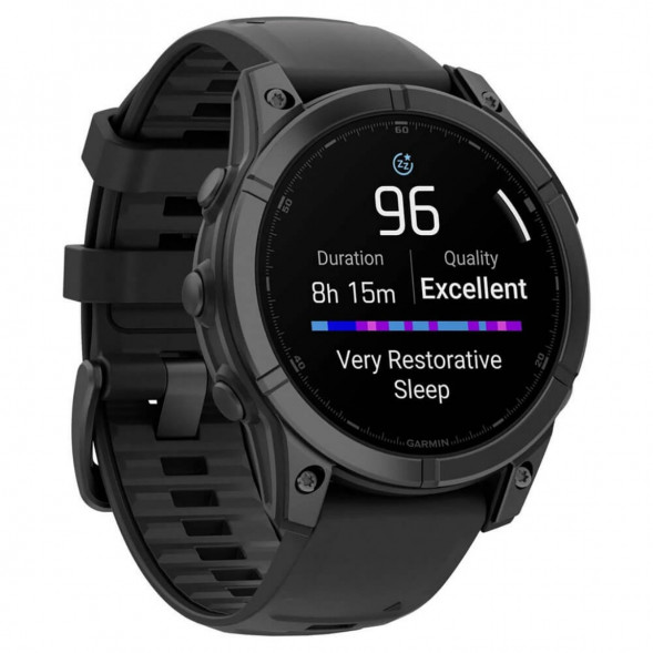 Умные часы Garmin Fenix E 47мм Amoled Slate Grey Steel с чёрным силиконовым ремешком 010-03025-01 в Волгограде