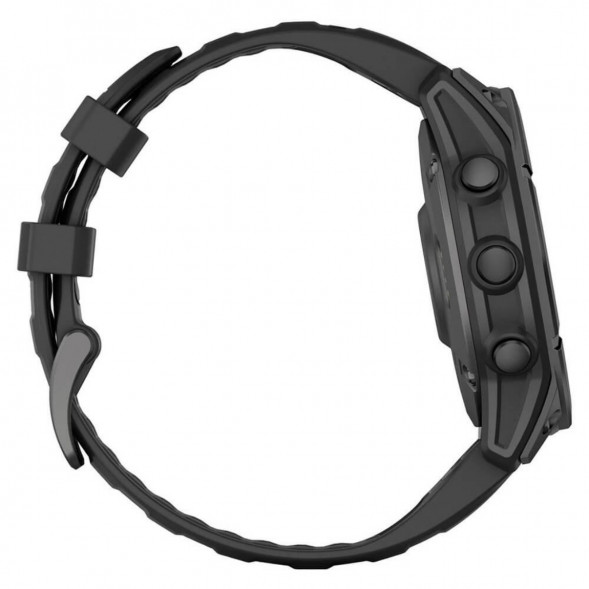 Умные часы Garmin Fenix E 47мм Amoled Slate Grey Steel с чёрным силиконовым ремешком 010-03025-01 в Волгограде