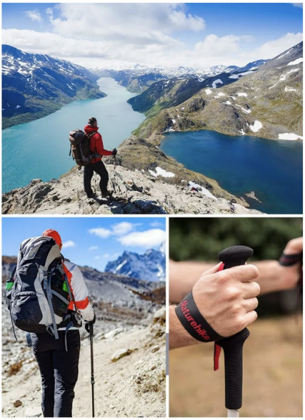 Треккинговая палка Naturehike 135 см, 1шт., серый/зеленый в Волгограде