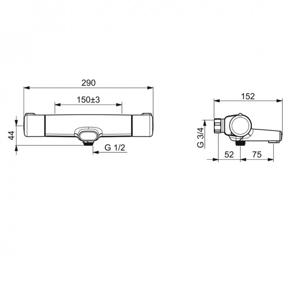 Термостатический смеситель Oras Nova ECO (7462G), хром в Волгограде
