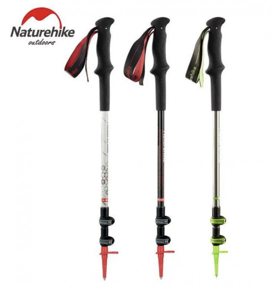 Треккинговая палка Naturehike 135 см, 1 шт., белый/красный в Волгограде