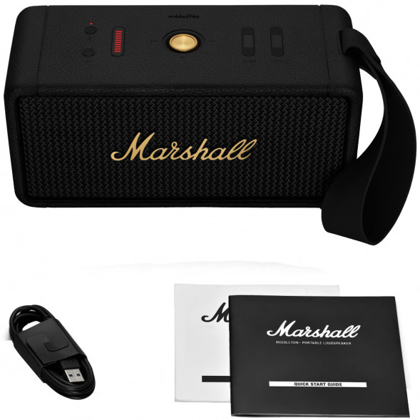 Портативная акустика Marshall Middleton, 60 Вт, черный и латунный в Волгограде
