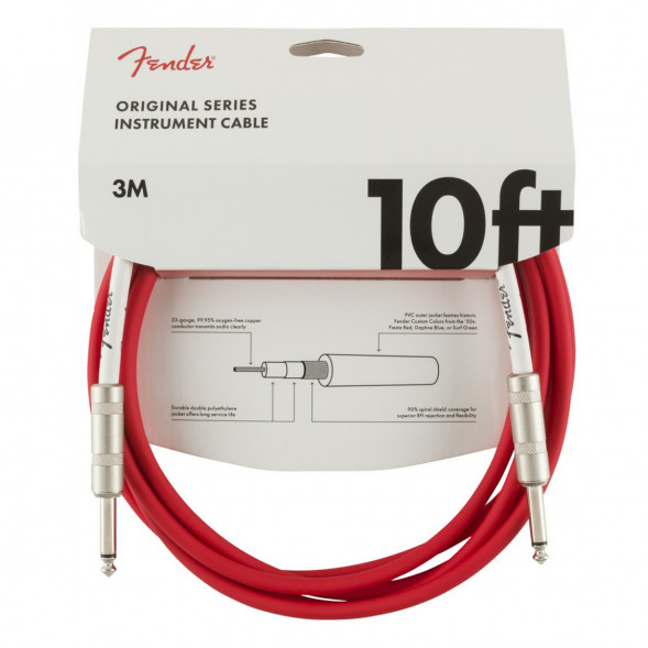 Инструментальный кабель Fender Original Series 10 Ft, 3 м, Jack 6.3, красный в Волгограде