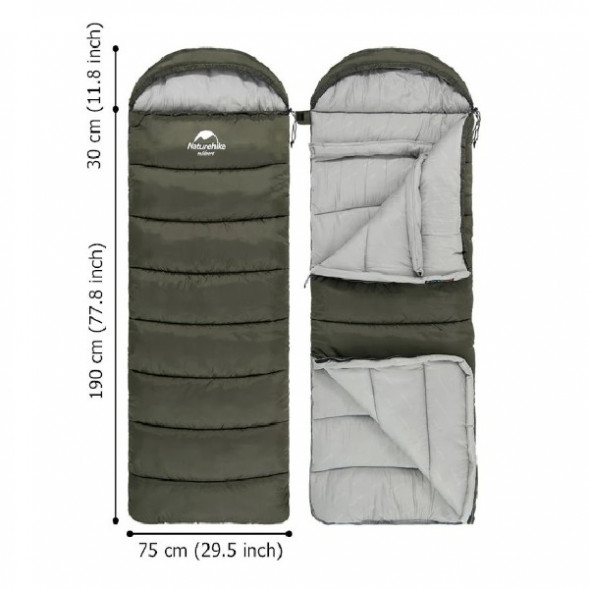 Спальный мешок Naturehike U350S (Правый), коричневый в Волгограде