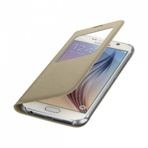 Чехол для Samsung Galaxy S6 S-View Cover (EF-CG920BFE), Gold в Волгограде