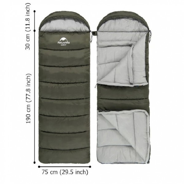 Спальный мешок Naturehike U250 (Правый), коричневый в Волгограде