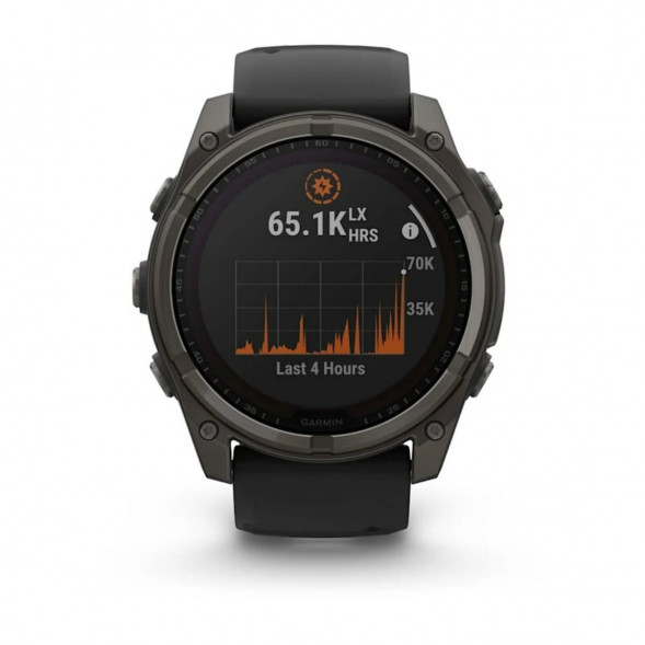 Умные часы Garmin Fenix 8, 51 мм, Solar, Sapphire Carbon Gray DLC Titanium with Black/Pebble Gray Silicone 010-02907-10 в Волгограде