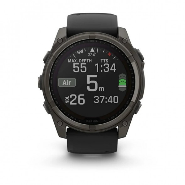 Умные часы Garmin Fenix 8, 51 мм, Solar, Sapphire Carbon Gray DLC Titanium with Black/Pebble Gray Silicone 010-02907-10 в Волгограде