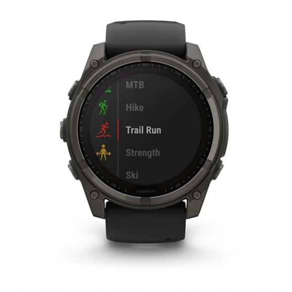 Умные часы Garmin Fenix 8, 51 мм, Solar, Sapphire Carbon Gray DLC Titanium with Black/Pebble Gray Silicone 010-02907-10 в Волгограде