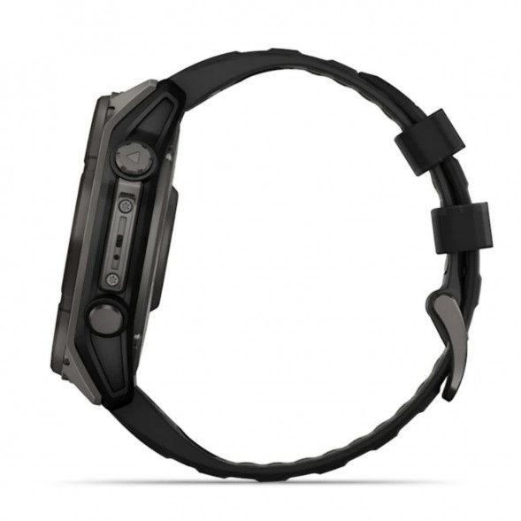 Умные часы Garmin Fenix 8, 51 мм, Solar, Sapphire Carbon Gray DLC Titanium with Black/Pebble Gray Silicone 010-02907-10 в Волгограде