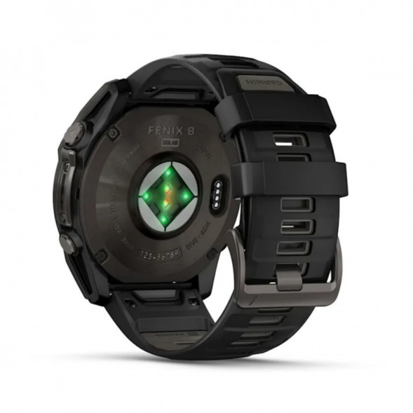 Умные часы Garmin Fenix 8, 51 мм, Solar, Sapphire Carbon Gray DLC Titanium with Black/Pebble Gray Silicone 010-02907-10 в Волгограде