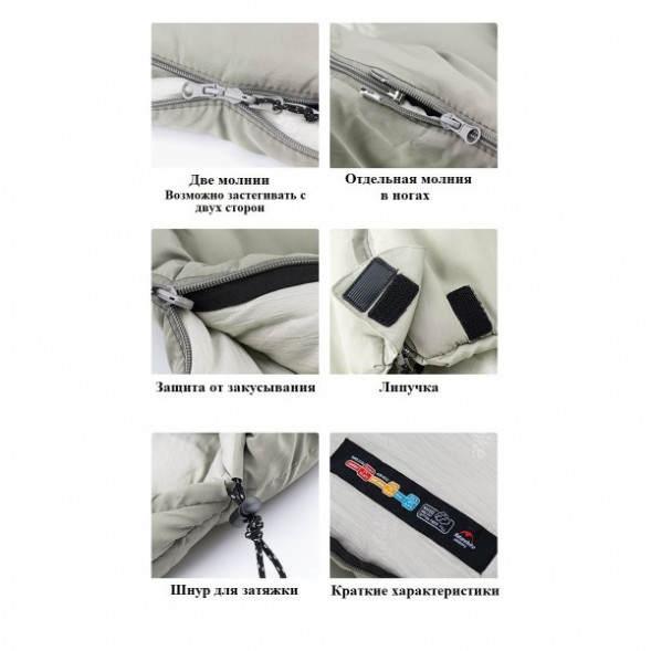 Спальный мешок Naturehike M300 (Левый), зеленый в Волгограде