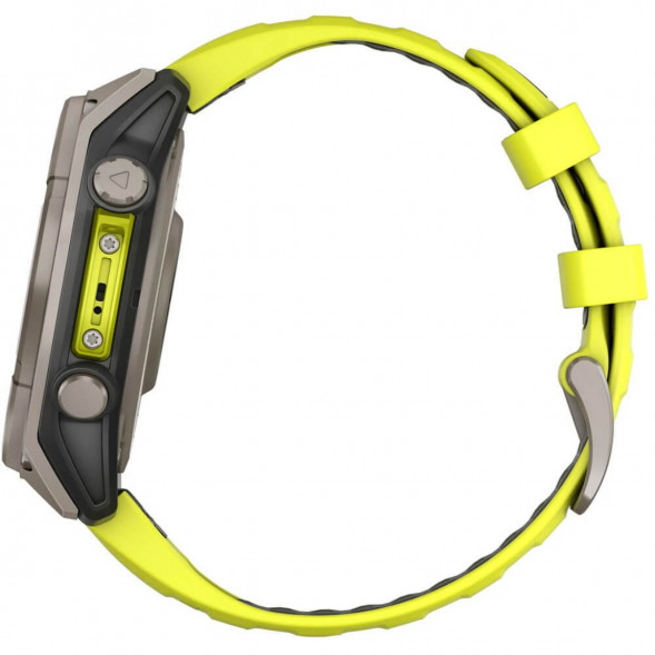 Умные часы Garmin Fenix 8, 51 мм, Solar, Sapphire Titanium with AMP Yellow/Graphite Silicone Band 010-02907-20 в Волгограде