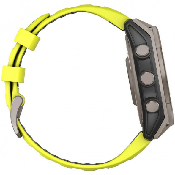 Умные часы Garmin Fenix 8, 51 мм, Solar, Sapphire Titanium with AMP Yellow/Graphite Silicone Band 010-02907-20 в Волгограде