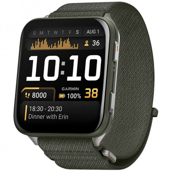 Умные часы Garmin Venu X1 Green с нейлоновым ремешком Moss ComfortFit 010-02980-03 в Волгограде