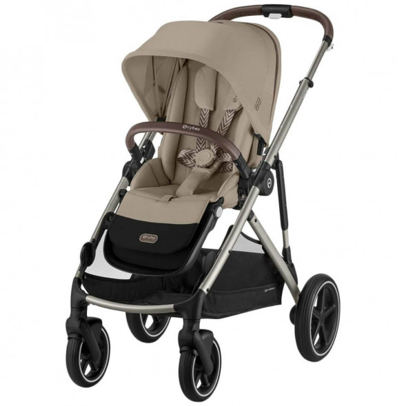 Детская коляска Cybex Gazelle S TPE Almond Beige с корзиной и дождевиком в Волгограде