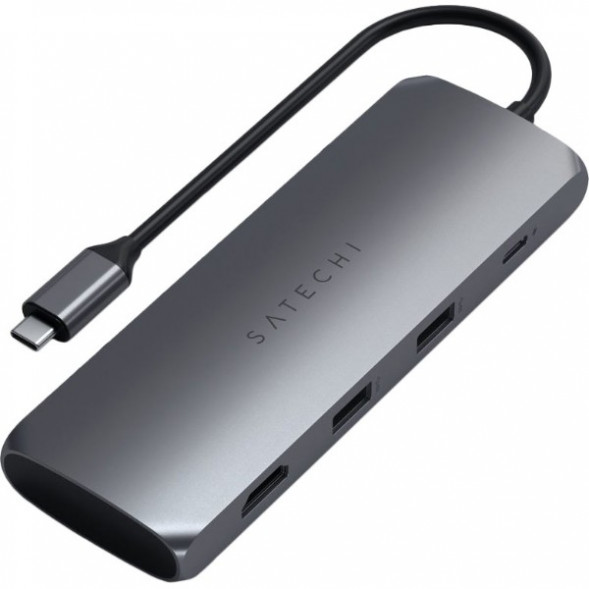 Док-станция Satechi USB-C Hybrid Multiport Adapter (with SSD Enclosure M.2 SATA, 2xUSB 3.1, USB Type-C, HDMI), Серый ST-UCHSEM в Волгограде