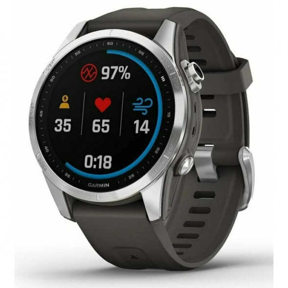 Умные часы Garmin Fenix 7s серебристый с графитовым силиконовым ремешком 010-02539-01 в Волгограде