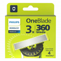Сменные лезвия Philips OneBlade 360 QP430/50, 3 штуки