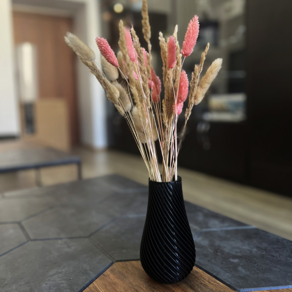 Ваза для сухоцветов HatRom Spiral, чёрный в Волгограде