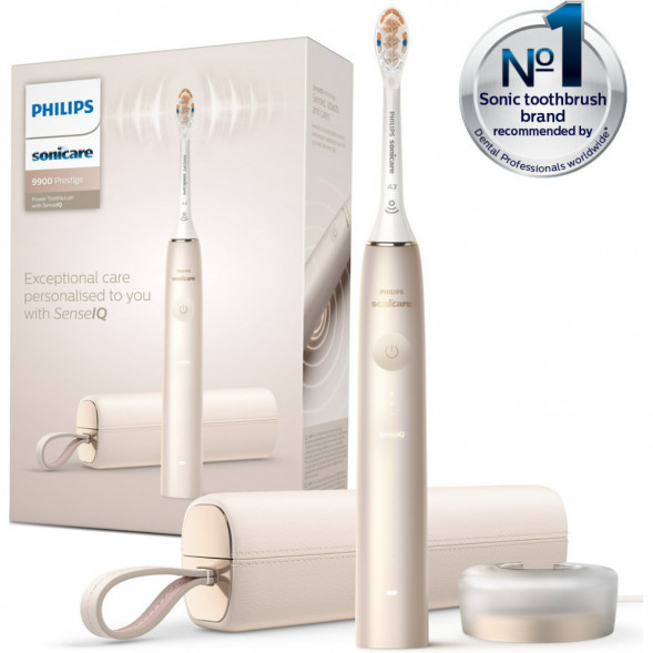 Электрическая звуковая зубная щетка Philips Sonicare 9900 Prestige HX9992/11, Champagne Gold в Волгограде