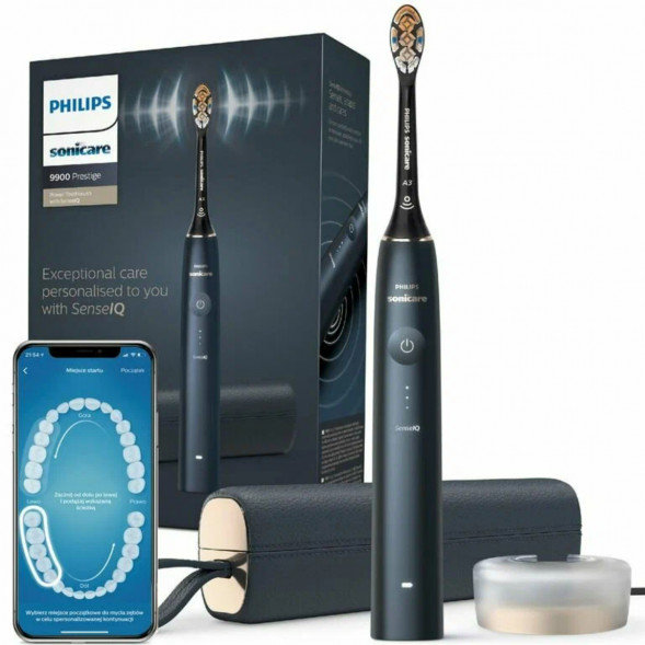 Электрическая звуковая зубная щетка Philips Sonicare 9900 Prestige HX9992/12, Dark Blue в Волгограде