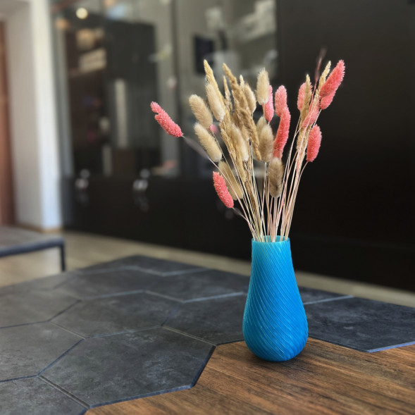 Ваза для сухоцветов HatRom Spiral, голубой в Волгограде